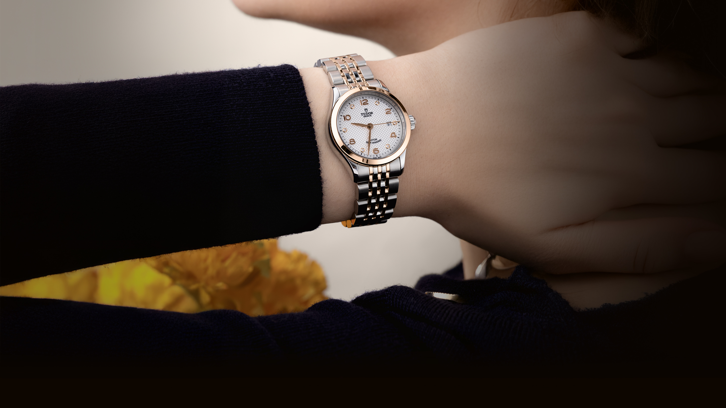 稀少 TUDOR(チューダー) 1926 28mm Automatic Ladies Watch Tudor 1926 28mm Ladies Watch Steel Case Rose Gold Bezel
