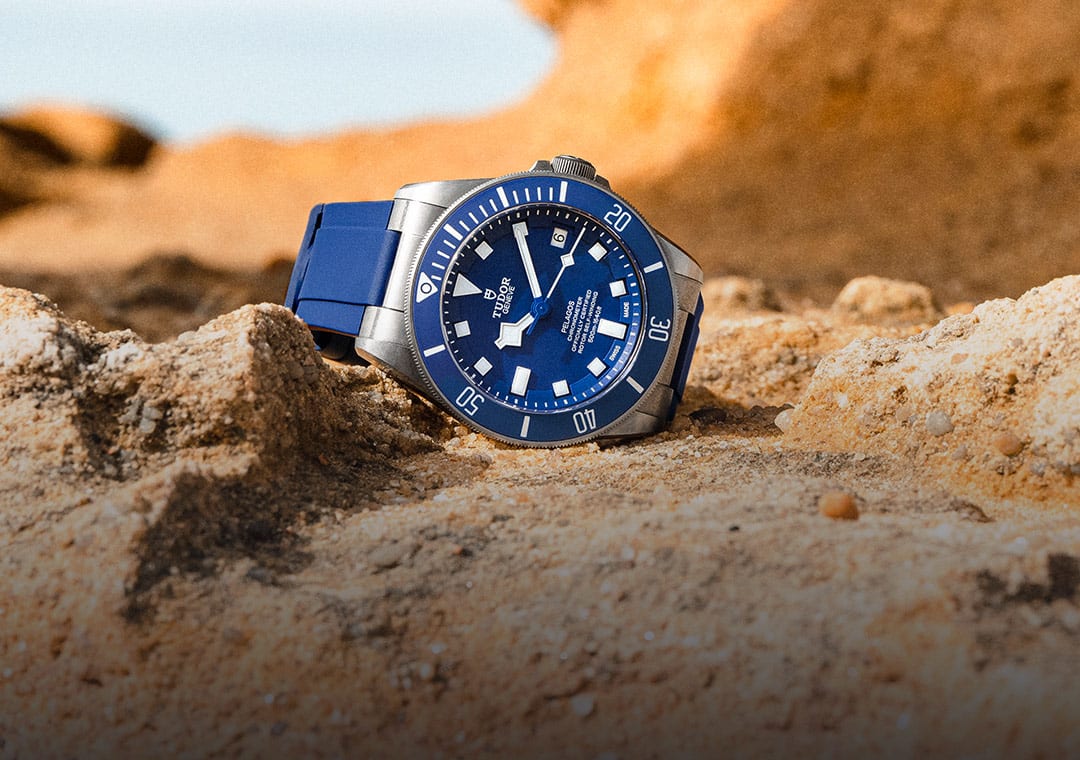 Tudor pelagos blue rubber strap sale