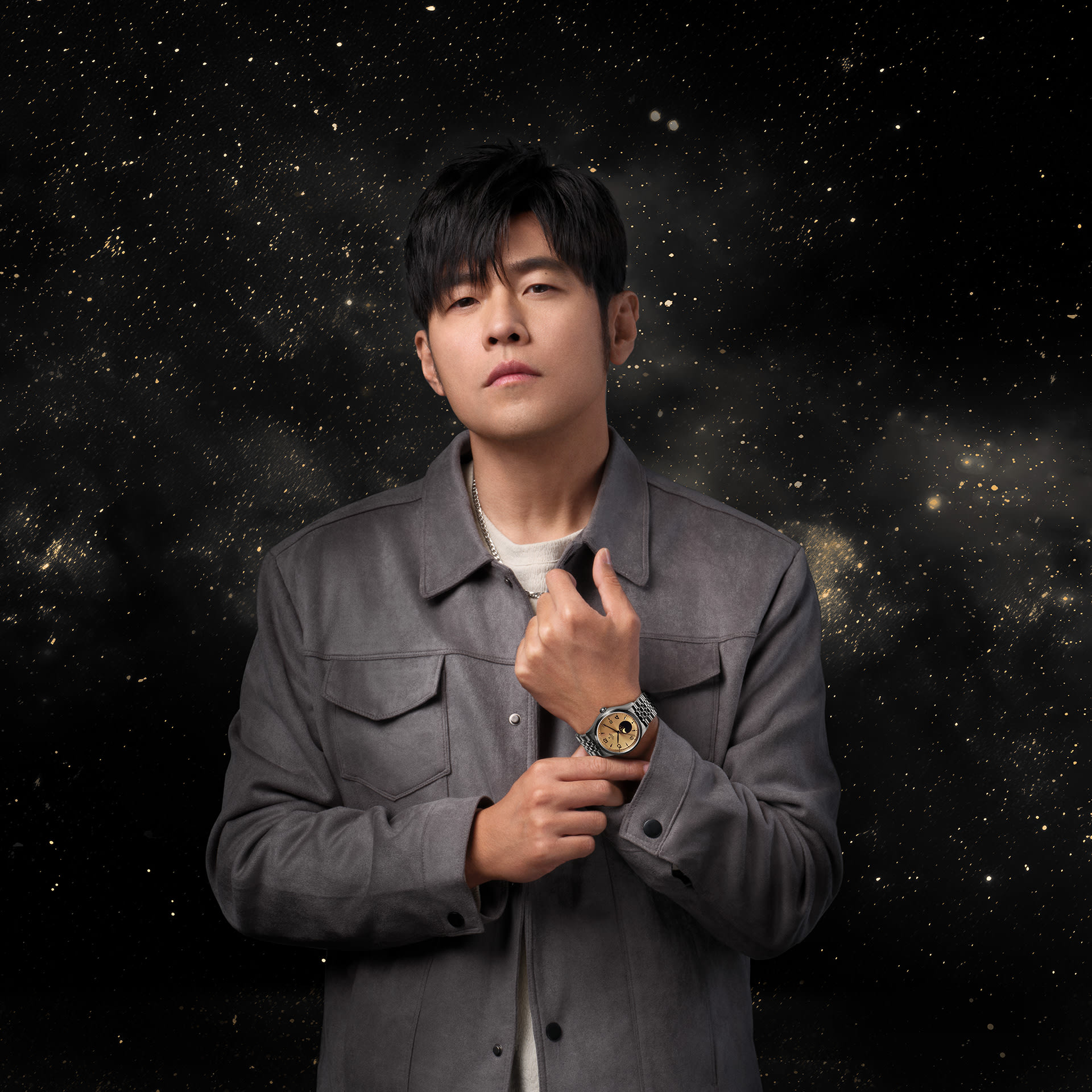 Jay Chou wearing 1926 Luna with champagne dial
