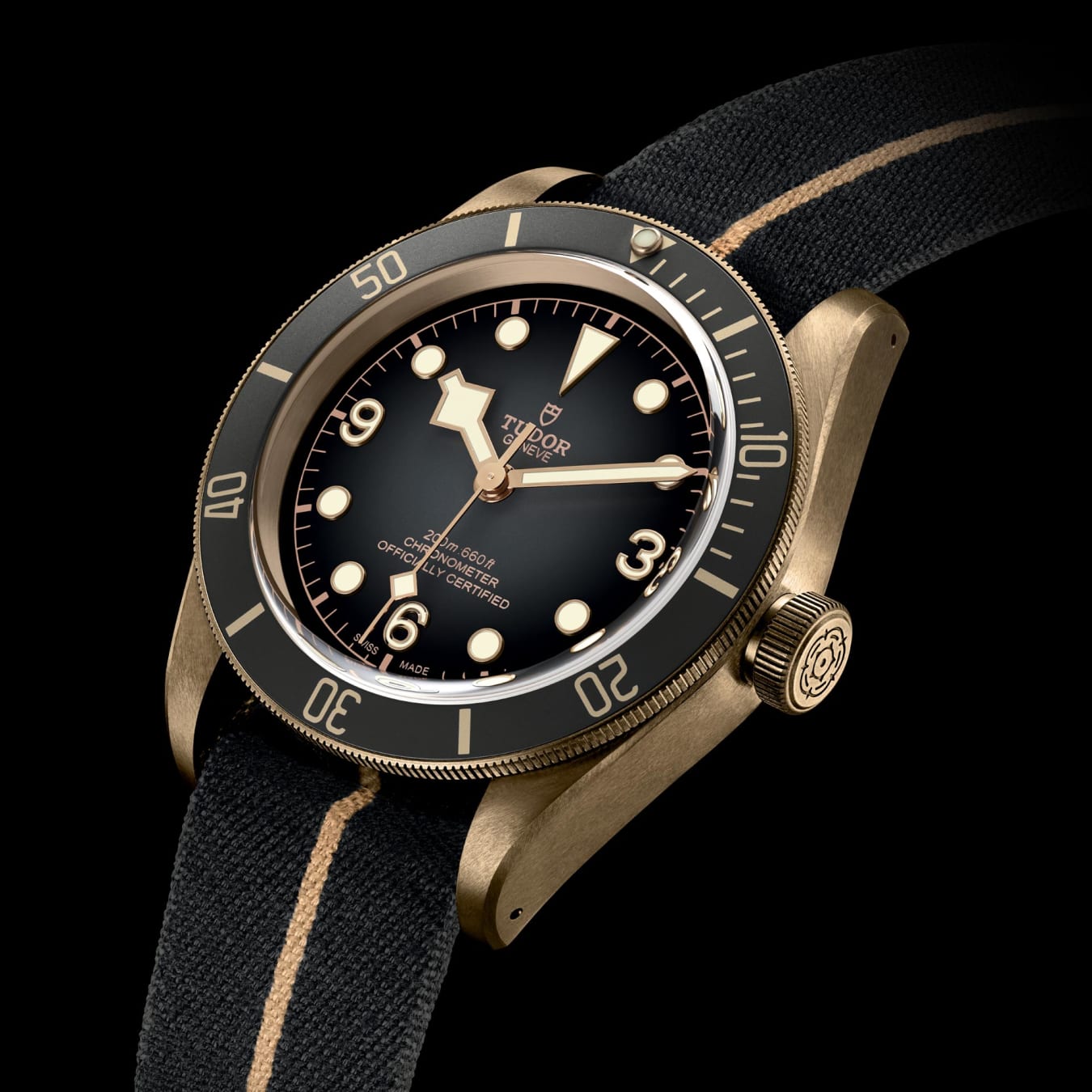 Tudor black bay bronze fabric strap store