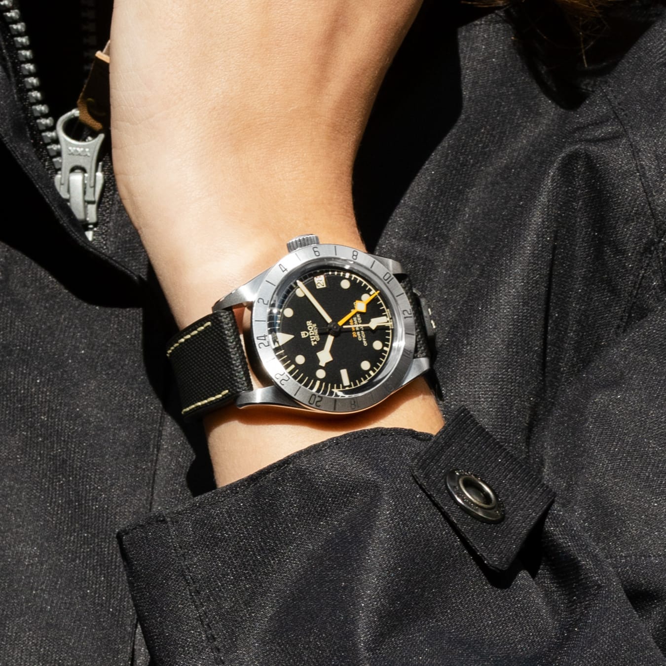 Tudor black bay leather deals