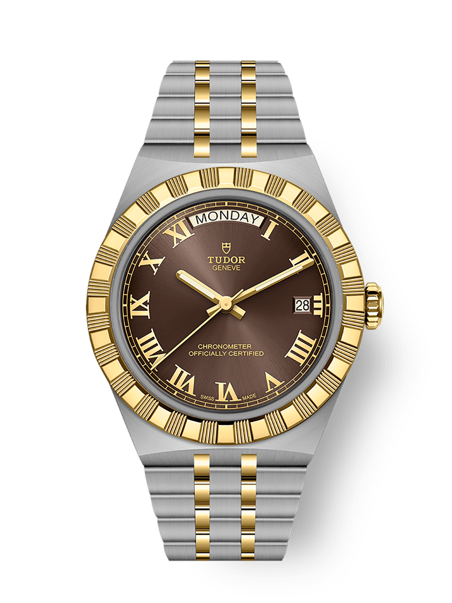 TUDOR Royal saati - 40 mm çelik ve sarı altın kasa, Çelik ve sarı