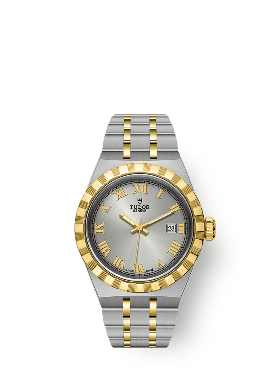 TUDOR Royalウォッチ - 28 mm スチール製ケース, スチール＆イエロー