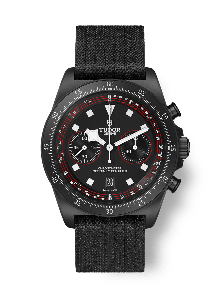 Pelagos FXD Chrono Boîtier 43 mm en composite de carbone Bracelet en tissu noir