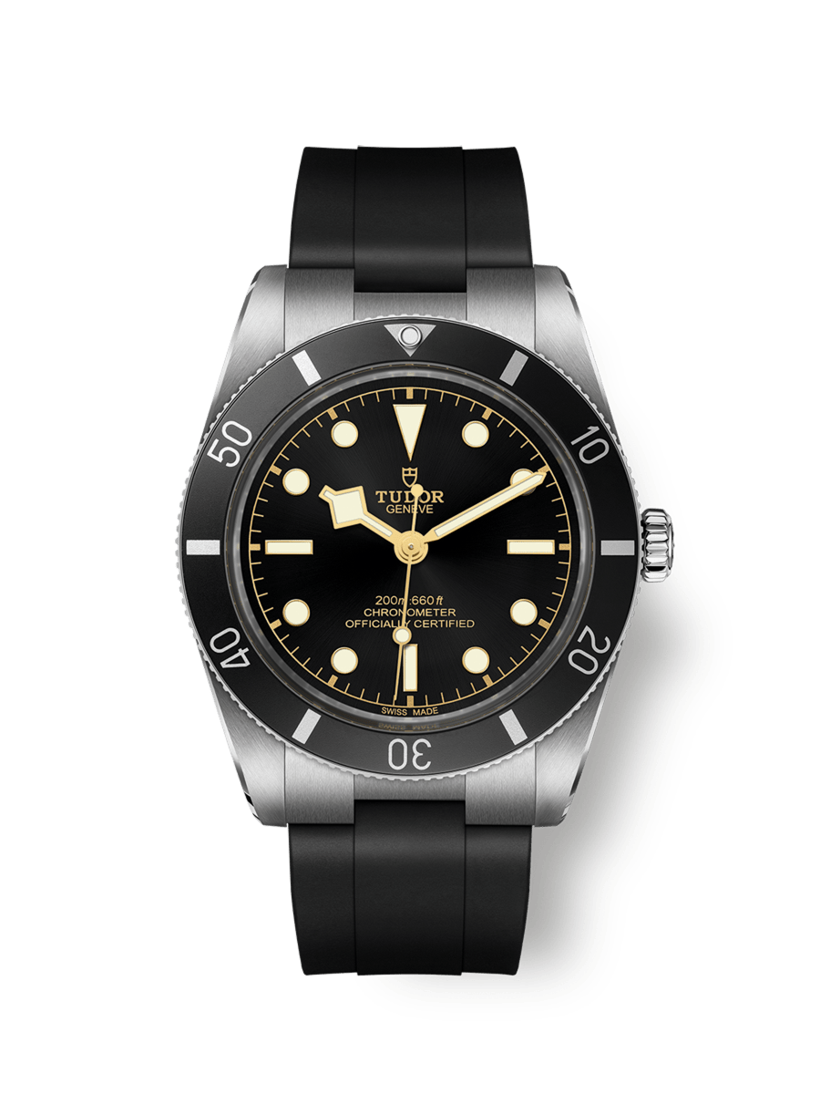 Black Bay 54 37mm steel case Black rubber strap