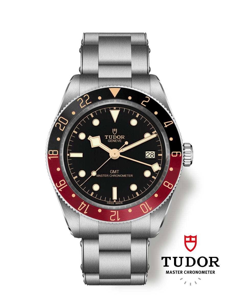 Black Bay 58 GMT 39 mm çelik kasa Siyah ve bordo çerçeve