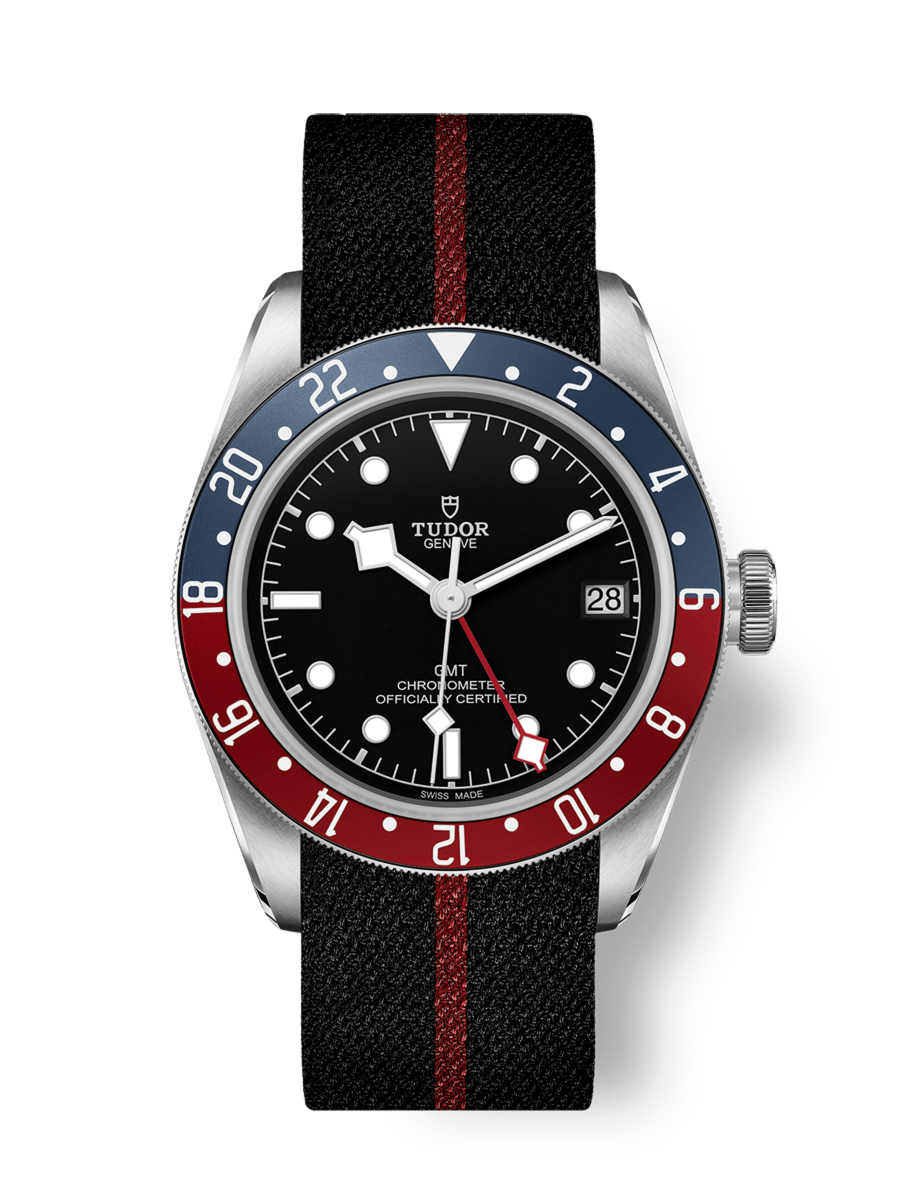 Black Bay GMT Caja de acero de 41 mm Correa de tejido