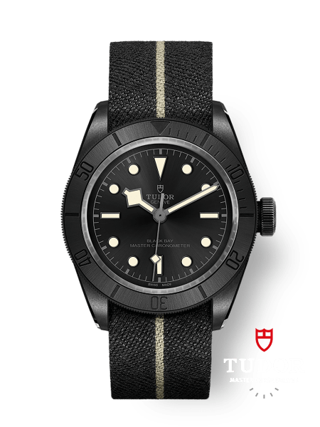 Black Bay Ceramic 41 mm seramik kasa Hibrit deri ve kauçuk kayış Siyah kumaş kayış