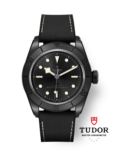 Black Bay Ceramic Keramische 41mm-kast Hybride lederen en rubberen band Zwarte stoffen band