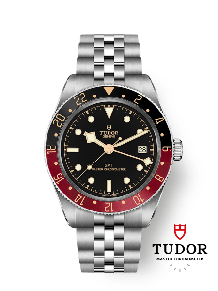 Black Bay 58 GMT 39 mm çelik kasa Siyah ve bordo çerçeve